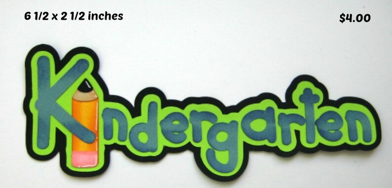 KINDERGARTEN Title school boy girl paper piecing scrapbook | Etsy