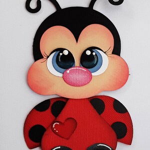 Papier BIG EYED Coccinelle Rhonda pour créer un album de pages de scrapbooking ou une carte préfabriquée en papier découpé en 3D