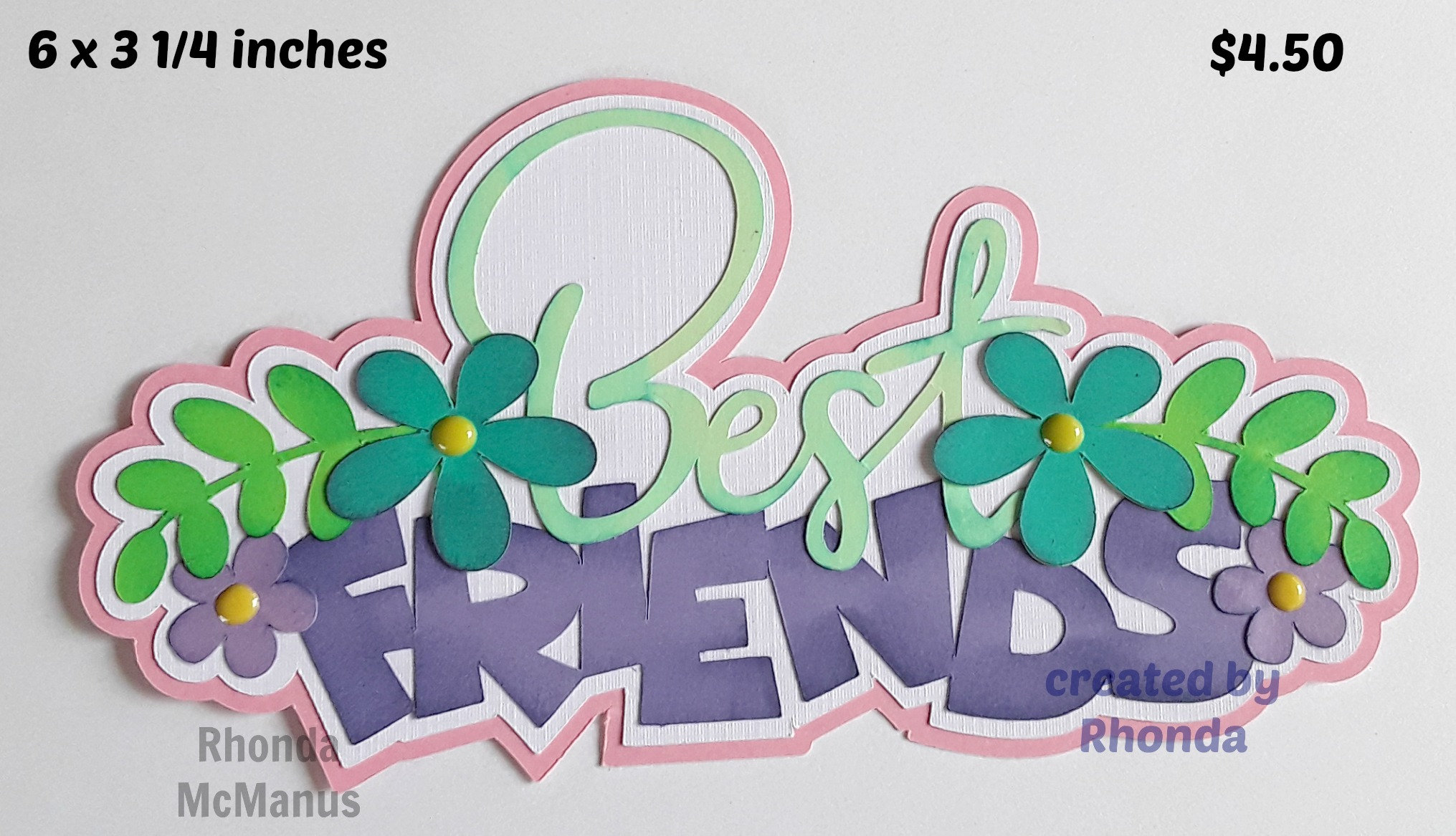 BEST FRIENDS TITLE girl paper piecing scrapbook page 3D die Etsy