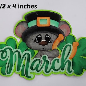 CALENDRIER DU MOIS DE MARS Assemblage du titre en papier 3D découpé pour un album ou une carte de scrapbooking préfabriqués par Rhonda