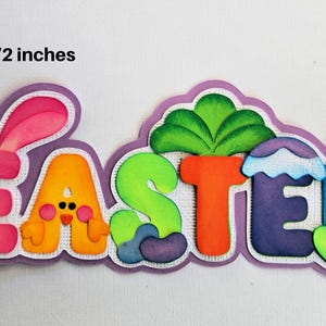 MOT DE PÂQUES TITRE 3D découpé pour album de pages de scrapbooking ou cartes préfabriquées par Rhonda