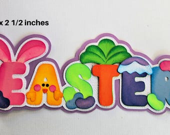 TÍTULO DE LA PALABRA DE PASCUA troquelado en 3D para páginas de álbumes de recortes o tarjetas prefabricadas por Rhonda