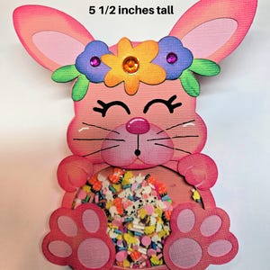 LAPIN DE PAQUES SHAKER en papier découpé 3D pour album de pages de scrapbooking ou carte de scrapbooking préfabriqués par Rhonda