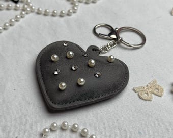 Heart-Shaped Keychain – Handmade Accessory, Bag Charm, Gift for Her