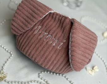 Personalized Cord Easter Basket – Bunny Ears & Plushy Lining