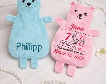 Personalized Baby Plushy Toy – Custom Name & Birth Date Keepsake Gift