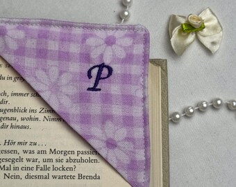 Marcapáginas de tela personalizado - Bordado personalizado con inicial