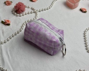 Mini Zip Täschchen Anhänger - Handgemachte Kosmetik Tasche, AirPods Hülle oder Schlüsselanhänger