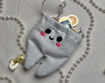 Tooth Fairy Pillow Bag – Personalized Tooth Shaped Pouch
