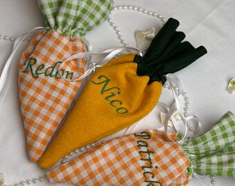 Easter Carrot Pouch – Custom Name Drawstring Bag