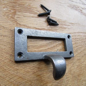 RUSTIC LIBRARY PULL Card Frame Holders vintage retro drawer plan chest cupboard filing cabinet furniture fixings label card frame holder