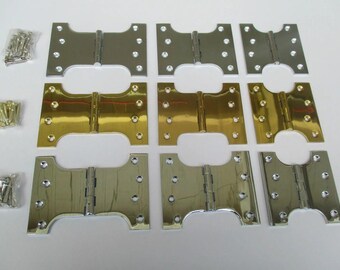 PARLIAMENT HINGES Solid brass Pair of Wide Throw Full Swing Back patio French door hinges