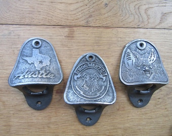 CAST IRON RUSTIC Bottle opener vintage old wall beer soda bottle opener Gift Bar, Kitchen or Patio Hogwarts Harry potter/Austin Texas/Bat