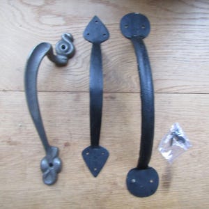 HANDFORGED IRON Door Pull Handle cast iron rustic vintage country cottage Barn Stable pub shop door handle