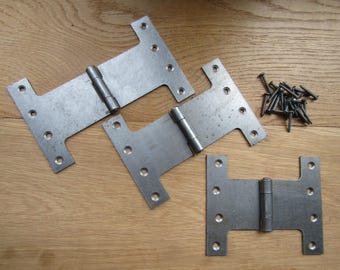 PARLIAMENT STEEL HINGES Pair of Wide Throw Full Swing Back patio French door hinges self colour