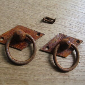 Rustic RING PULL handle Vintage Ring drop handle rustic old retro style furniture Cupboard Drawer door cabinet pull upcycle furniture