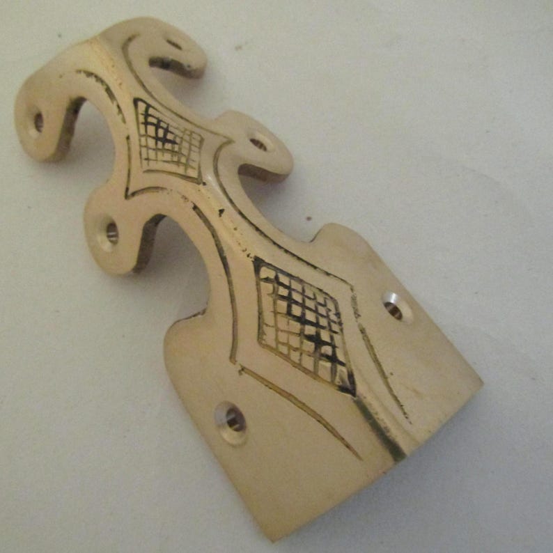 Solid brass corner protector baseboard,skiffers/victorian skirting board/Furniture guard UNLACQUERED BRASS image 1