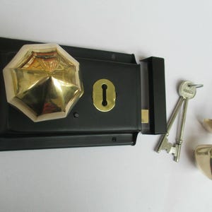 Türknöpfe, massive Messing-Einsteckgriffe, schwere, unlackierte Messing-Türgriffe im Vintage-Stil der viktorianischen Ära Bild 4