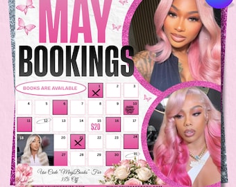 May Booking Flyer, Mothers Day Booking Flyer, May Calendar Flyer, May Books Open, May Appointment Flyer, May Book Now, May Lashes Nail Flyer