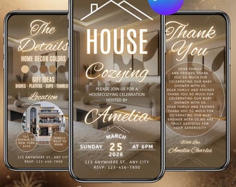 Housewarming Party Evite, New Apartment Home, Editable Template, Animated New House Party Invitation, Canva Editable