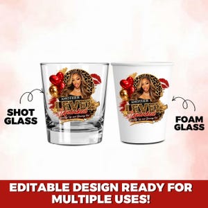 Cheetah Print Birthday PNG Template: Wild Party Design Red Cheetah Birthday Sticker, Styrofoam Cup Sticker, Shot Glass, All Zodiac Signs