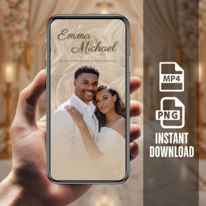 Elegant Digital Wedding Invitation, Animated Wedding Evite, Neutral Floral Editable Video Template Instant Download, Canva Editable