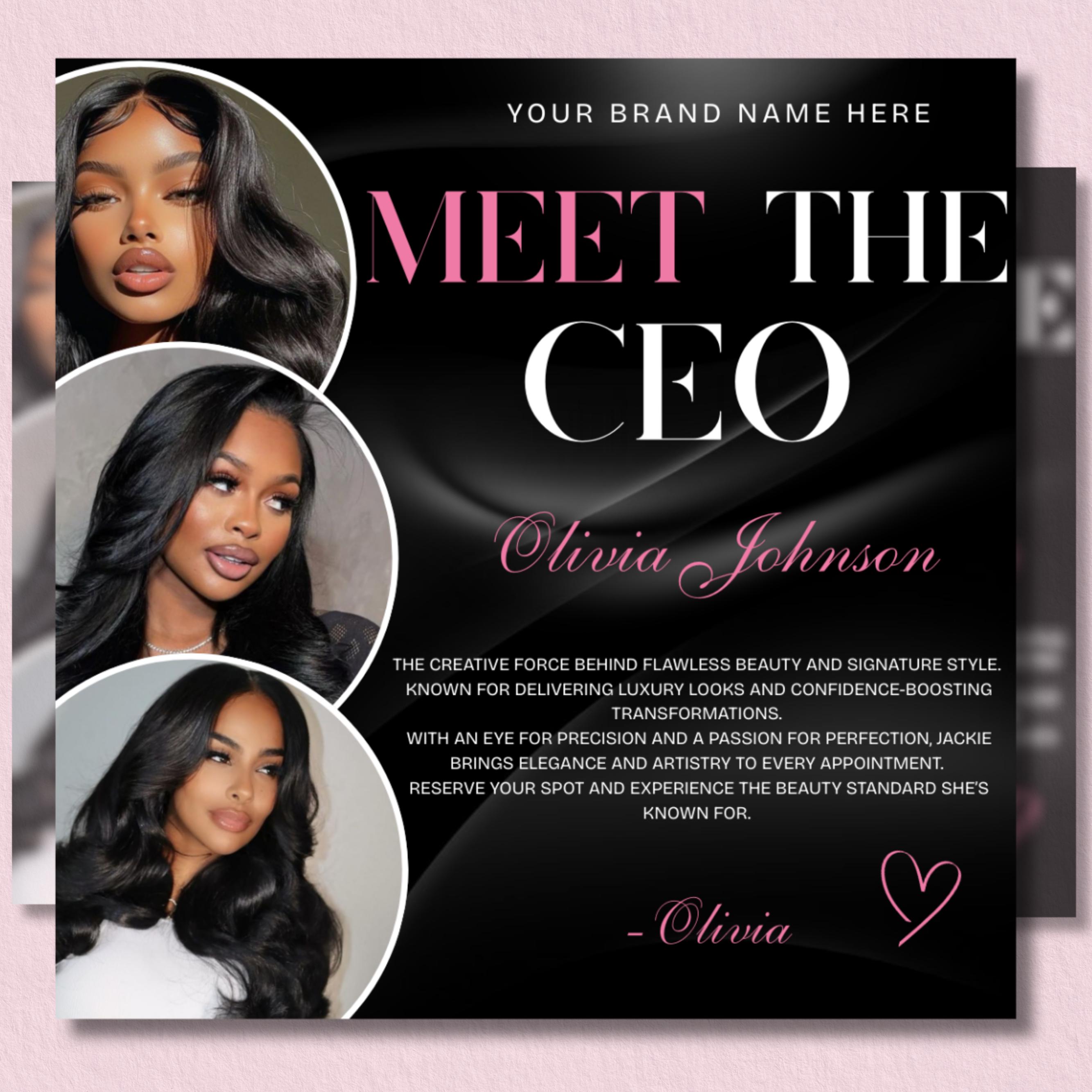 Meet the CEO Flyer, Business Owner Introduction Flyer, Magazine Style ...