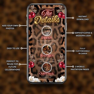 Big Mama Cheetah Print, Cherry Girls Night Birthday Invite, Editable Cheetah Print Birthday Evite