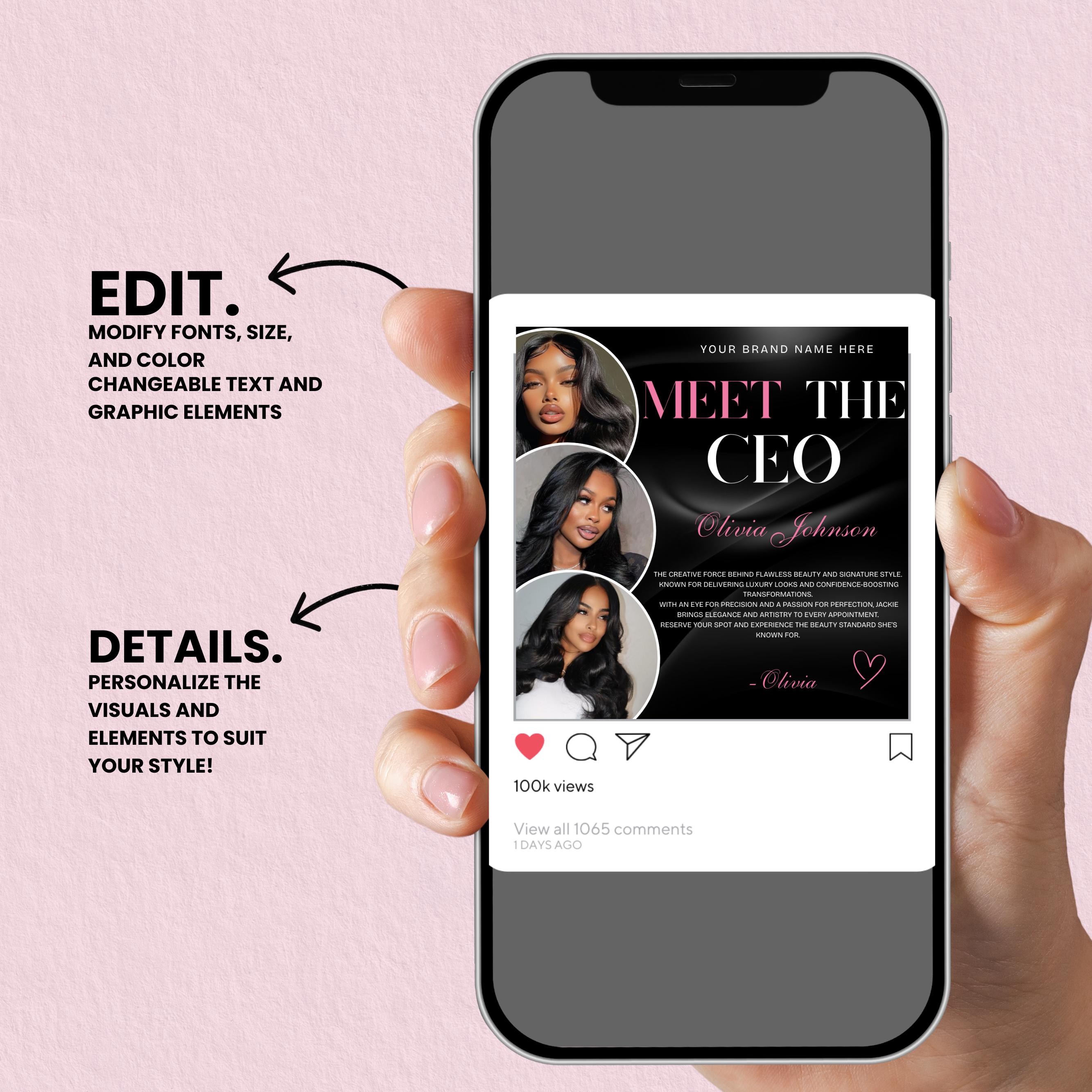 Meet the CEO Flyer, Business Owner Introduction Flyer, Magazine Style ...