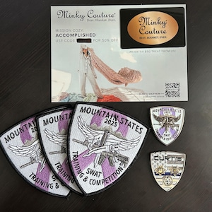 Minky Couture Ultimate Charity Supporter Combo! 3 Patches, 2 Coins, 50 dollar Minky Couture Gift Card and 50 percent off discount code!