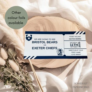 Personalised Foil Rugby/ Football Game Ticket