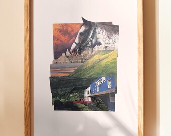 Landscape Collage Digital Print – Digital Mixed Media Wall Art