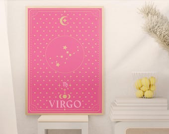 Virgo Zodiac Print - Astrology Wall Art, Instant Download