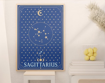 Sagittarius Zodiac Print - Astrology Wall Art, Instant Download