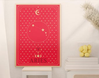 Aries Zodiac Print - Astrology Wall Art, Instant Download