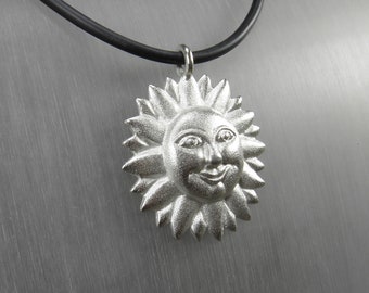 collier pendentif en argent sterling soleil