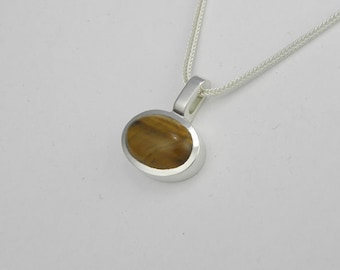 tiger eye pendant in silver 925