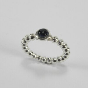 Sapphire sterling silver sphere ring image 6