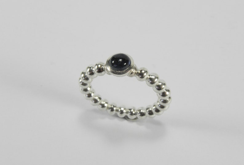 Sapphire sterling silver sphere ring image 6