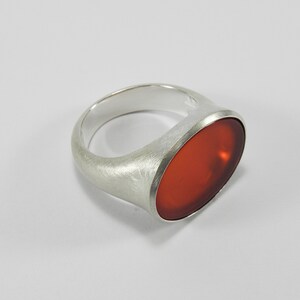 Big carnelian silver statement signet seal ring image 8