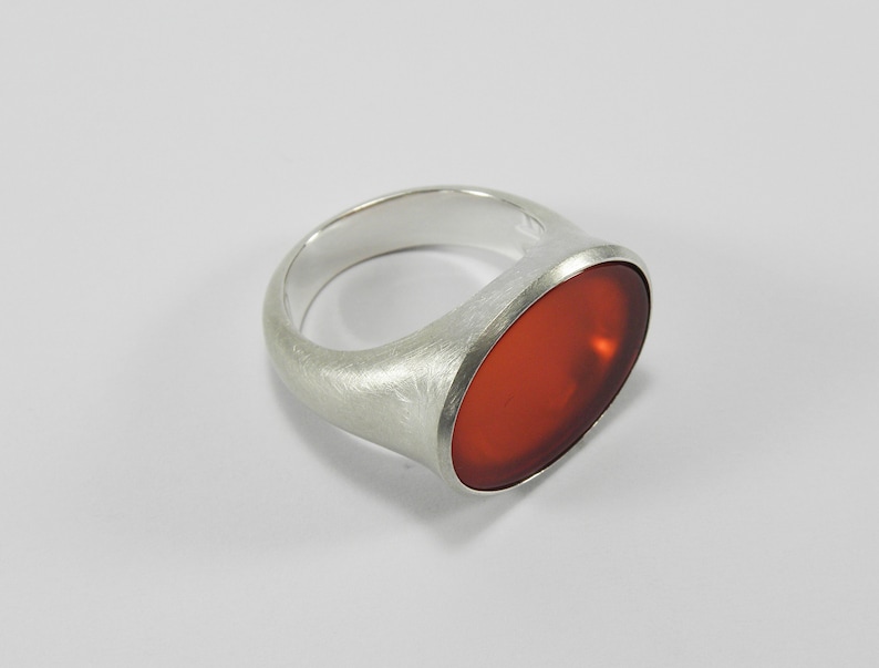 Big carnelian silver statement signet seal ring image 8