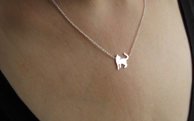 Cat sterling silver necklace image 1