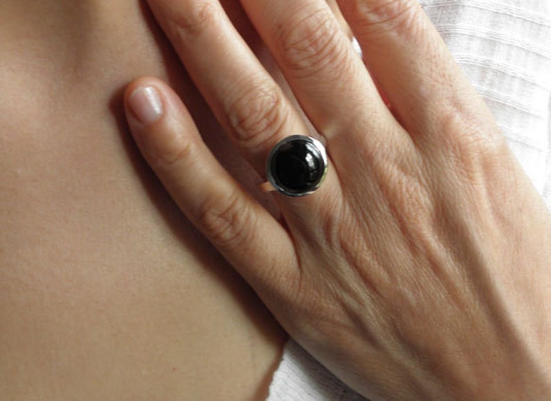 onyx silver ring image 5
