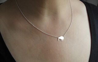 Collana Con Ciondolo Uccello Kiwi In Argento 925 - Gioiello Artigianale Per Amanti Della Natura, Regalo Con Panno E Scatola