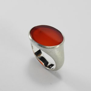 Big carnelian silver statement signet seal ring image 5