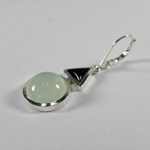 green jade and onyx dangle earrings silver 925 image 9