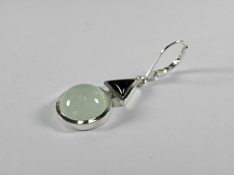 green jade and onyx dangle earrings silver 925 image 9