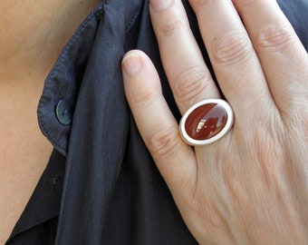 big carnelian silver ring, carnelian statement ring, carnelian signet ring, carnelian seal ring