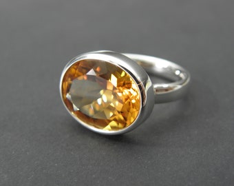 Citrin Silber Ring