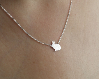 Hasen Kette in Silber 925, Kätzchen Anhänger Silber mit Kette